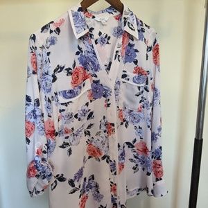 Candie's Pink Floral Button Down